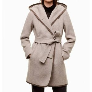 Wilfred | Wool and Cashmere Hooded Borda Coat | Size Small